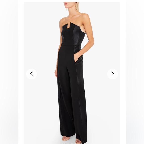 Black Halo Lena Colorblock Jumpsuit Black Size 8 - Picture 2 of 16